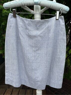 Vintage 80s Light Blue Plaid Skirt